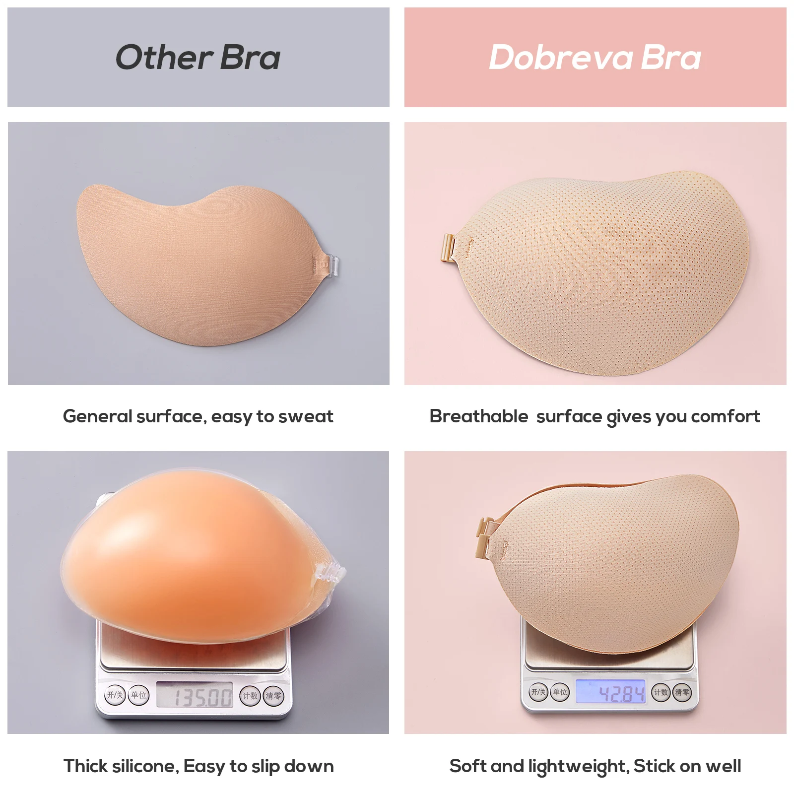 DOBREVA Women's Sticky Bra Strapless Backless Push Up Adhesive Bras  Invisible Stick On Silicone - AliExpress