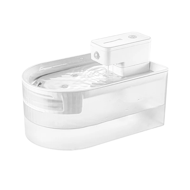 

Cat Automatic Water Fountain ABS material, Wireless Induction Chargeable Ultra Quiet, White Healthy Water Dispenser for Pet