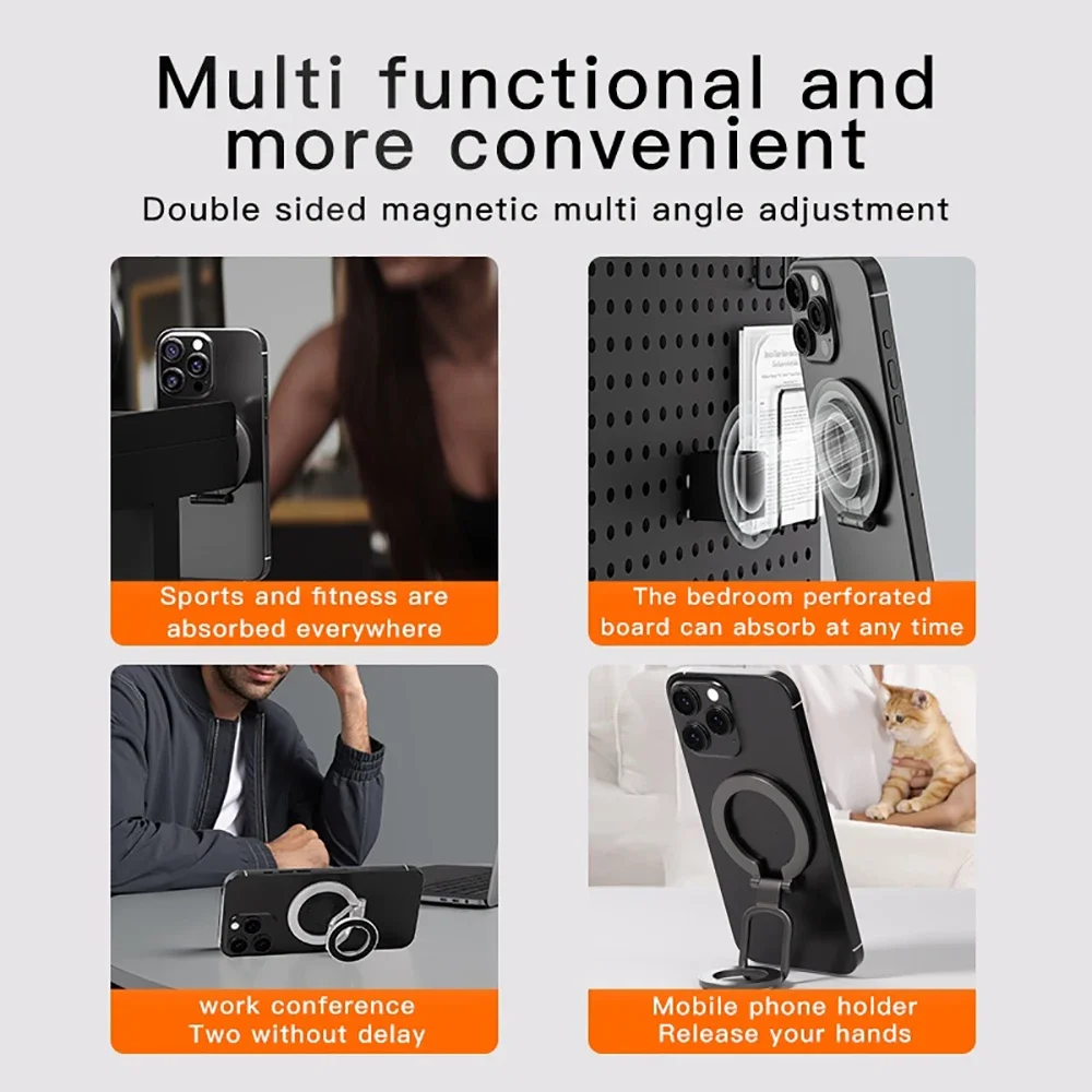 New MagSafe Strong Magnet Finger Ring Holder Double-Sided Magnetic Stand For iPhone 17 16 15 14 Xiaomi Samsung Huawei 360° Grip