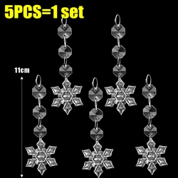 Crystal Teardrop Christmas Ornaments - Elegant Transparent Ice Strip Decorations for Tree or Wedding Decor (Type - B)