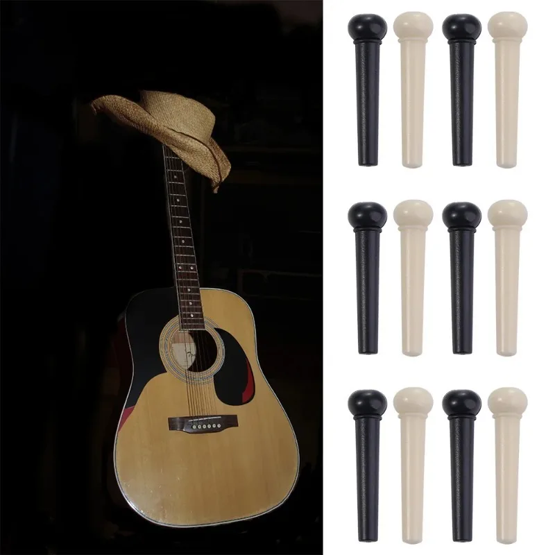 12 Acoustic Guitar Bridge Pins, Fixed Tuning, Durable Tailpiece Performance, School String Nail Instrument Set, Music Instrument