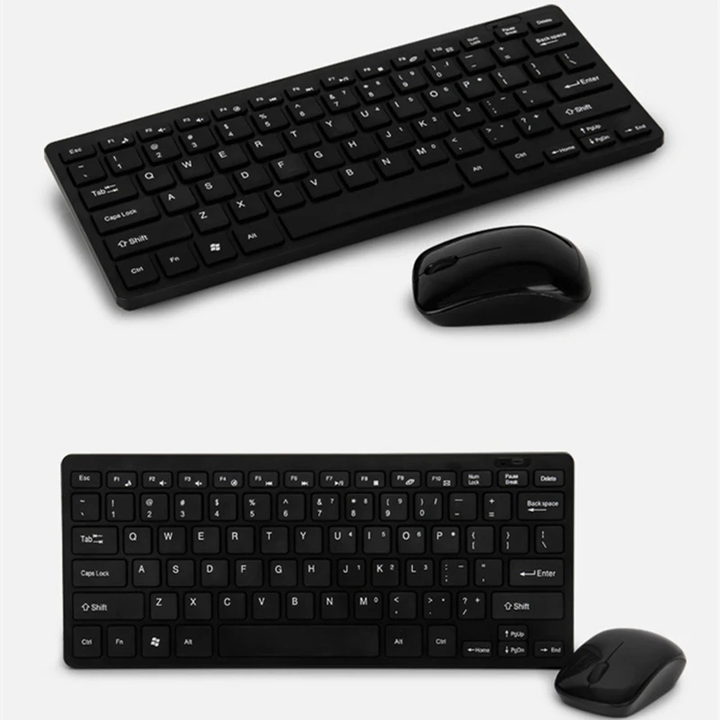 Mini Kit Teclado Multimídia e Mouse sem Fio Teclado Silencioso Conjunto de Ratos Combo com Capas de Teclado Espanhol Russo Coreano 2.4g - Imagem 6