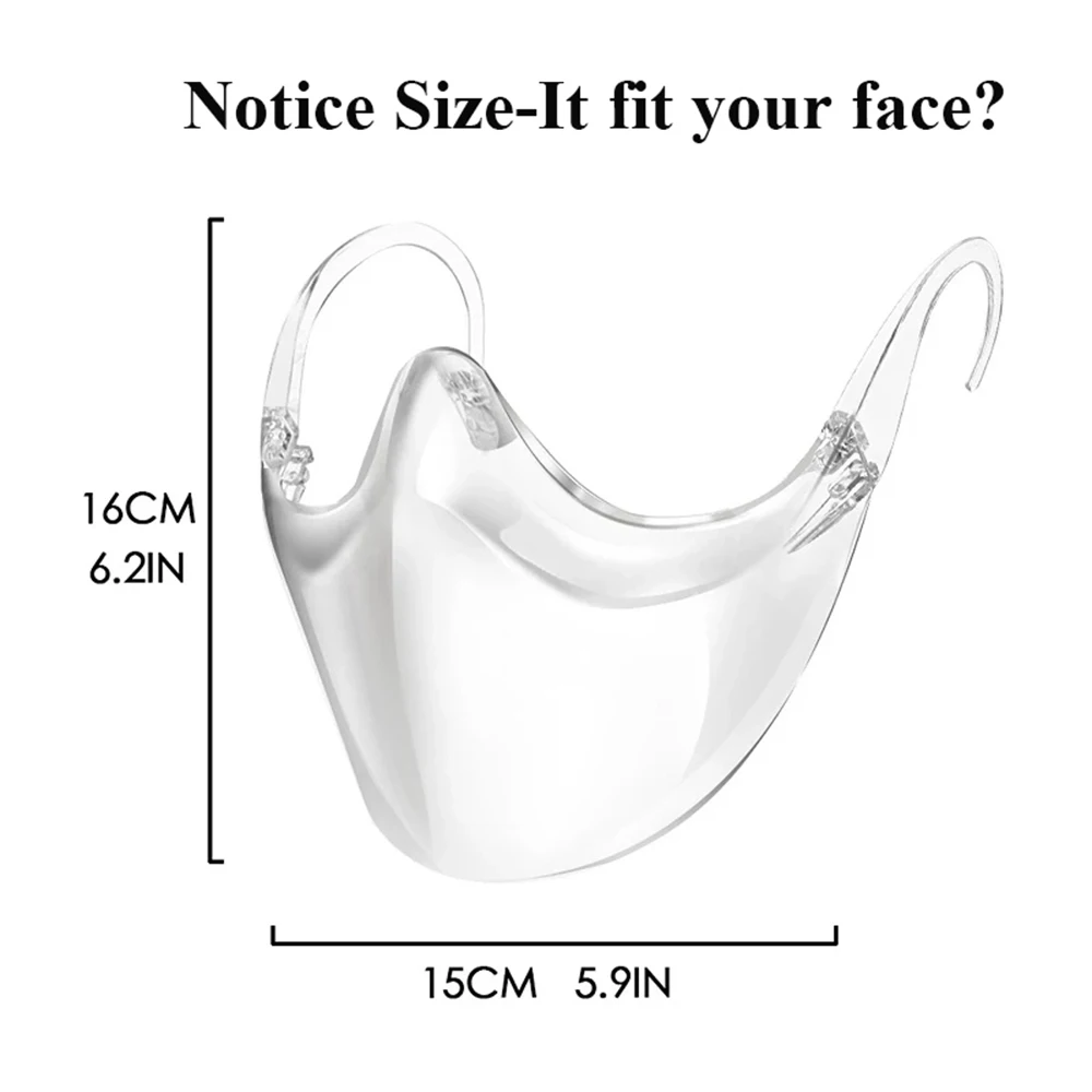 1-12pcs Face Shield Protective Transparent Mask Isolation Anti-dropping Multi-function Goggle Reusable Dustproof Clear Face Mask