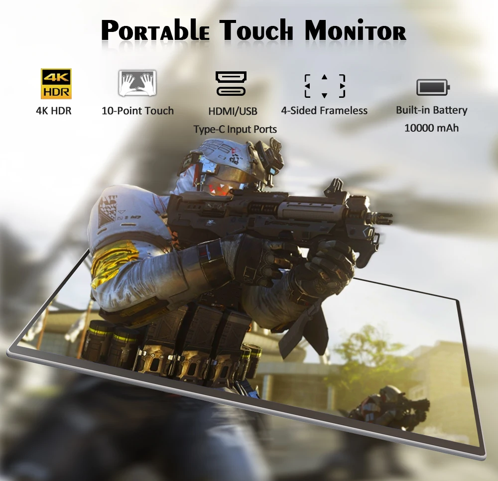 Bimawen 4K ޴ 15.6 ġ IPS HDR ̹ , Ŀ , 100% sRGB FreeSync, VESA,  ý۰ ȣȯ , 3840X2160