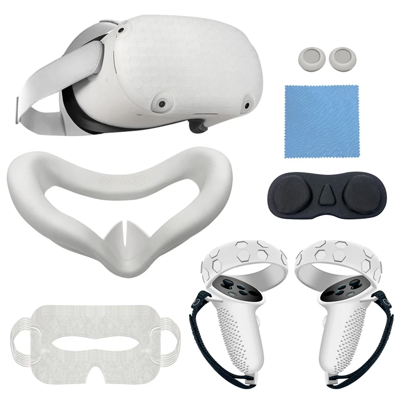 

Силиконовый защитный чехол, оболочка для Oculus Quest 2, гарнитура виртуальной реальности, чехол для лица, Накладка для глаз, рукоятка, аксессуары виртуальной реальности
