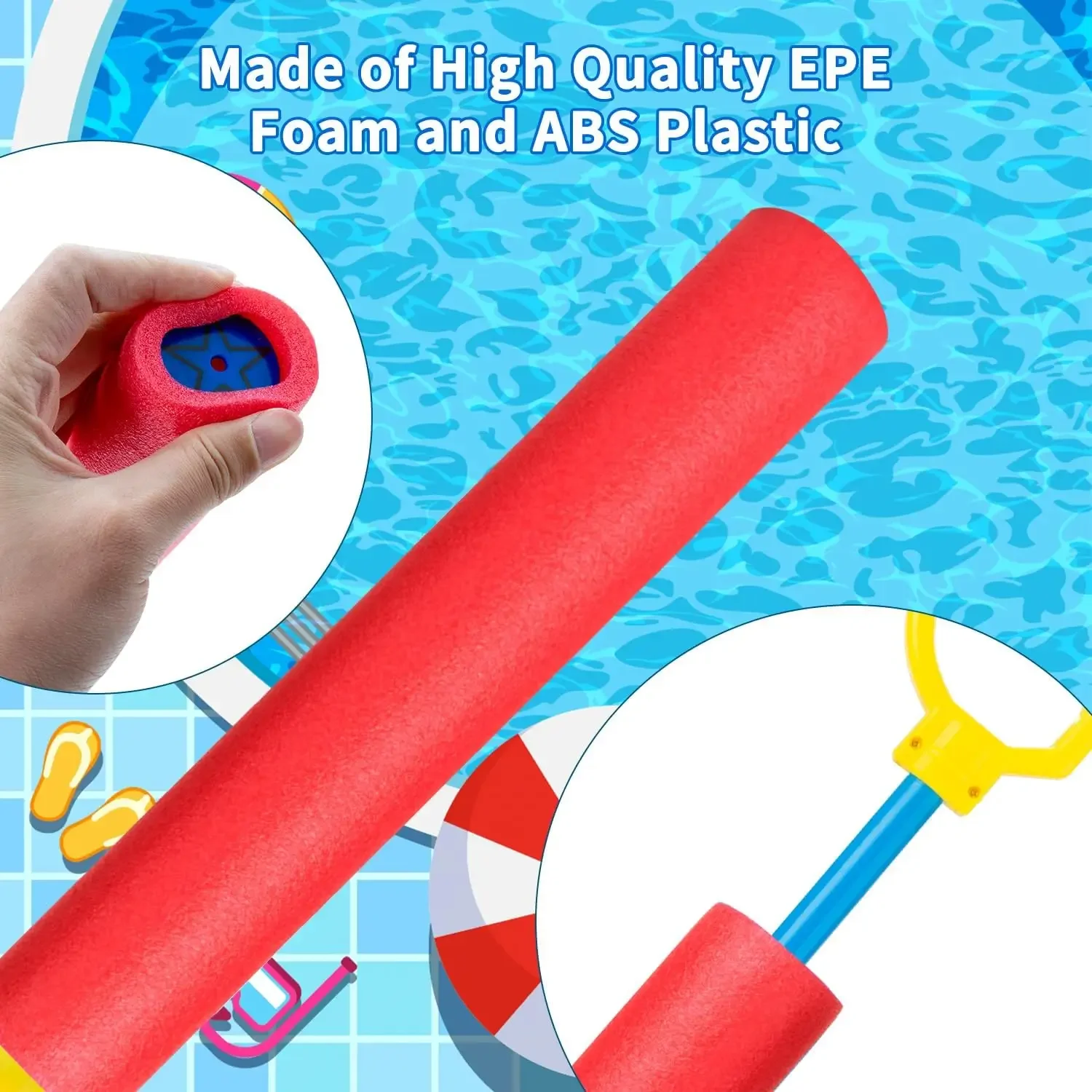 Summer beach water toy children's large draw type foam water gun EVA material high-pressure water gun outdoor water play 5
