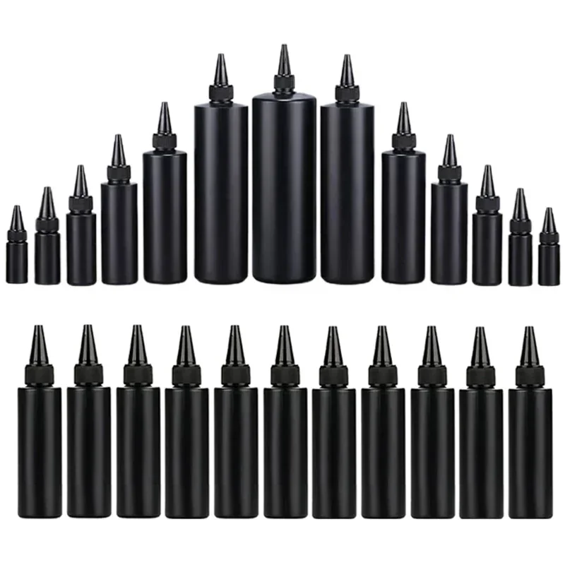 10pcs HDPE Black Plastic Squeeze Bottles with Caps – 30ml to 500ml Refillable Container... - SKU CBGS1844 - UGI Packaging