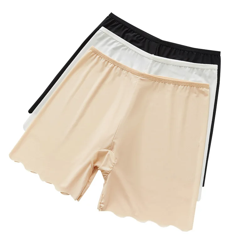 Safety Shorts Safety Pants High Waist Panties High Waist Underwear Cotton Panties Seamless Panties Women Summer Cotton Safety Short Panties Ice Silk Underpant Seamless Anti-glare Ladies Boxer Briefs Female Underwear