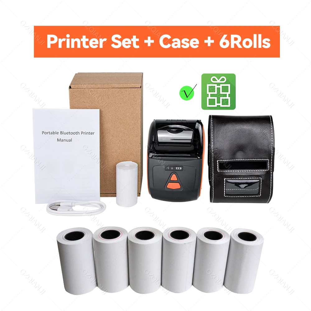 Protable Mini 2 inch Bluetooth Thermal Printer Wireless Receipt Bill Barcode Loyverse POS app on Android Phone Printer Maker 58 epson mini printer Printers