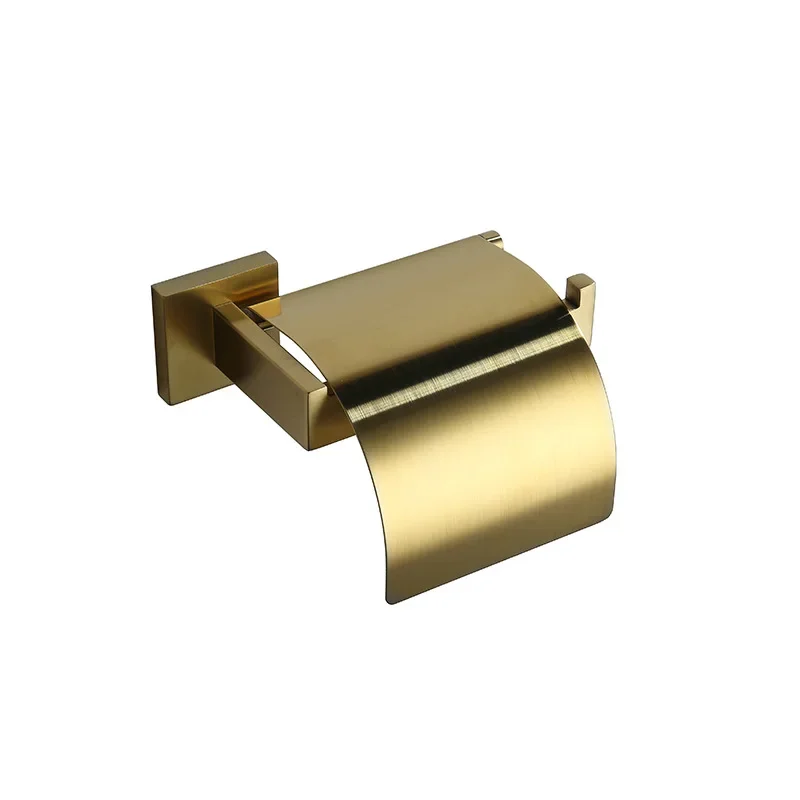 

Матовый золотой держатель для салфеток, квадратная коробка из нержавеющей стали 304 для ванной комнаты, гостиничная бумага с крышкой, аксессуары для ванной комнаты