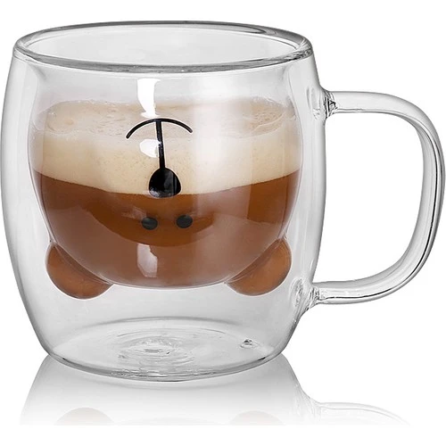 HK Teddy Bear Glass Cup