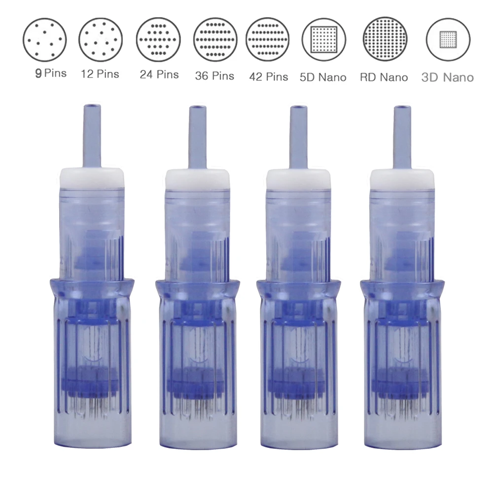 Mona 10Pcs Microneedling Tattoo Universal Cartridge Needles Cuoio Capelluto Dot Shading Tattoo Needles Per Trucco Permanente Tattoo Pen