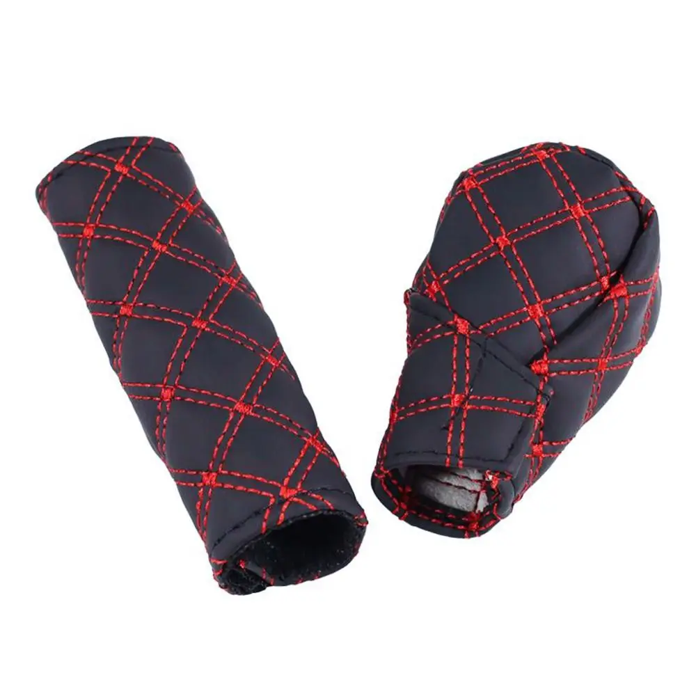 Car Shift Handle Cover Handbrake Protective Universal Adjustable Shift Knob Cover 2Pcs/set