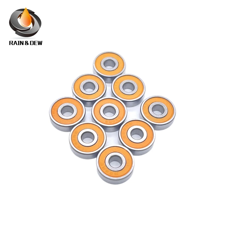 6PCS 695RS 오렌지 베어링 5x13x4 ABEC3 취미 전기 RC 자동차 트럭 베어링 695 2RS 고무 밀폐형 볼 베어링