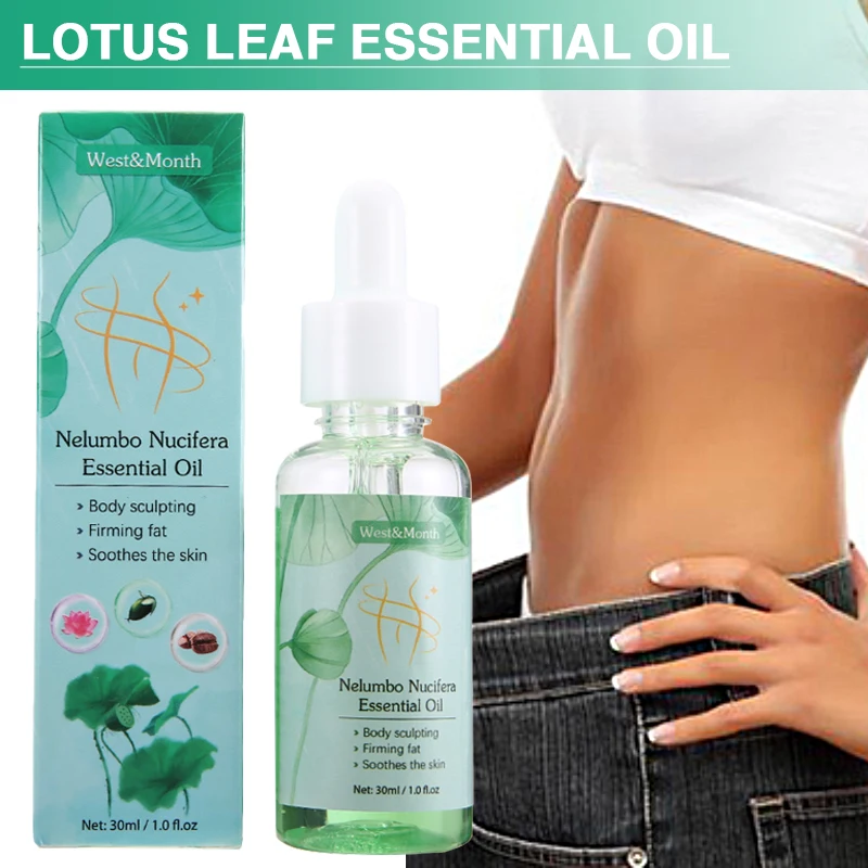 

Herbal Natural Whole Body Slimming Weight Loss Fat Burning Lotus Leaf Massage Essential Oil for Momen Men Beauty 1 Pc 15ml