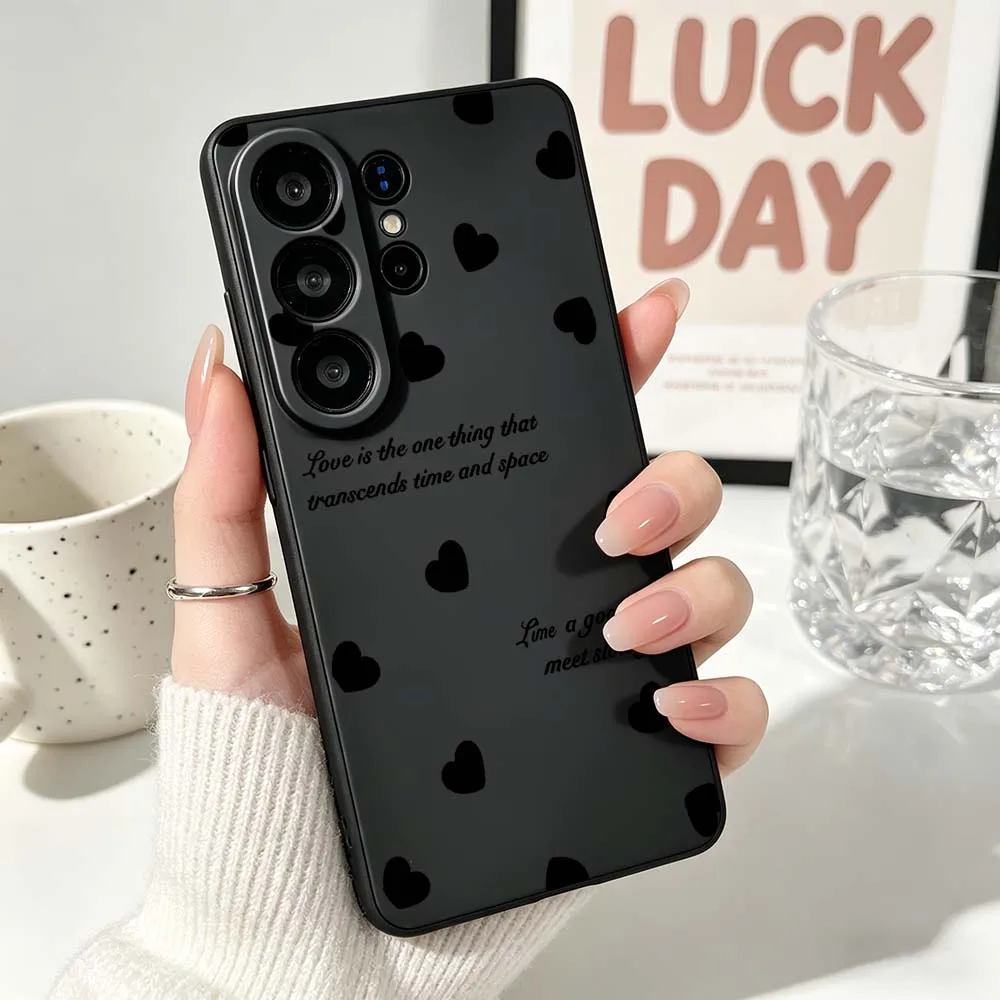 Black Love Heart Design Premium Phone Case
