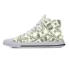 Gothic Dollar Money Pattern Funny Fashion Popular Casual Cloth Shoes High Top Comfortable Breathable 3D Print Men Women Sneakers 3