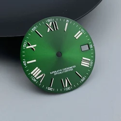 Green Luminous Sunray Watch Dial with Calendar Feature - NO logo (Emerald Green)