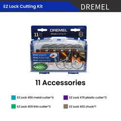 Dremel EZ688-01 11pcs EZ Lock Cutting Kit 476 Plastic Cutter 402 Chuck 409 Thin Cutter for Electric Grinder Grinding Power Tool