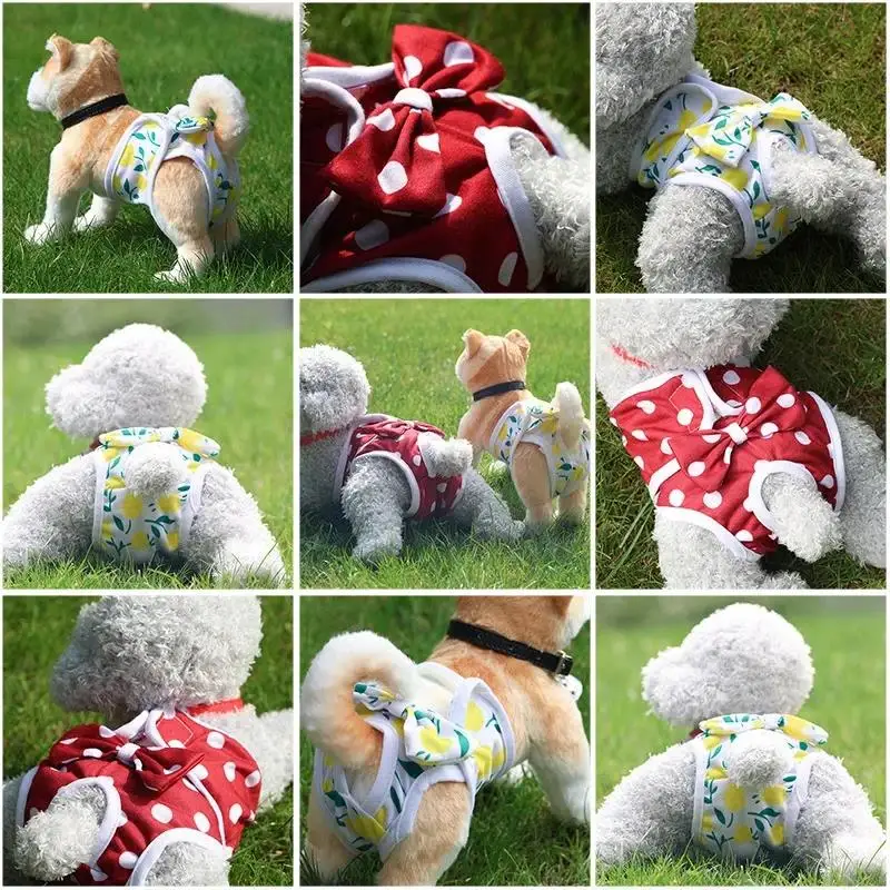 Dog Diapers Physiological Pant Puppy Women's Panties Shorts Underwear Washable Female Diper Pet Cat Clothes S-XL for dog diapers,pet diapers,dog nappies,dog shorts