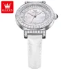 OLEVS 9983 Full Diamond Quartz Watch for Women Leather Strap Waterproof Luminous Clock Luxury Elegant  Ladies Dress Wristwatches 3