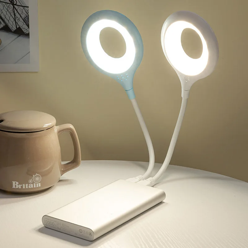 Foldable Led USB Charging Small Desk Lamp Student Reading Desk Lamp USB Eye Protection Bedroom Blue Pink White