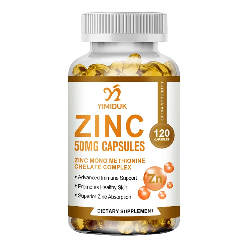 

Zinc Capsules Support The Body's Immune Defense, Ultra Absorbable, Non-GMO, Gluten-Free, 120 Vegetarian Capsules