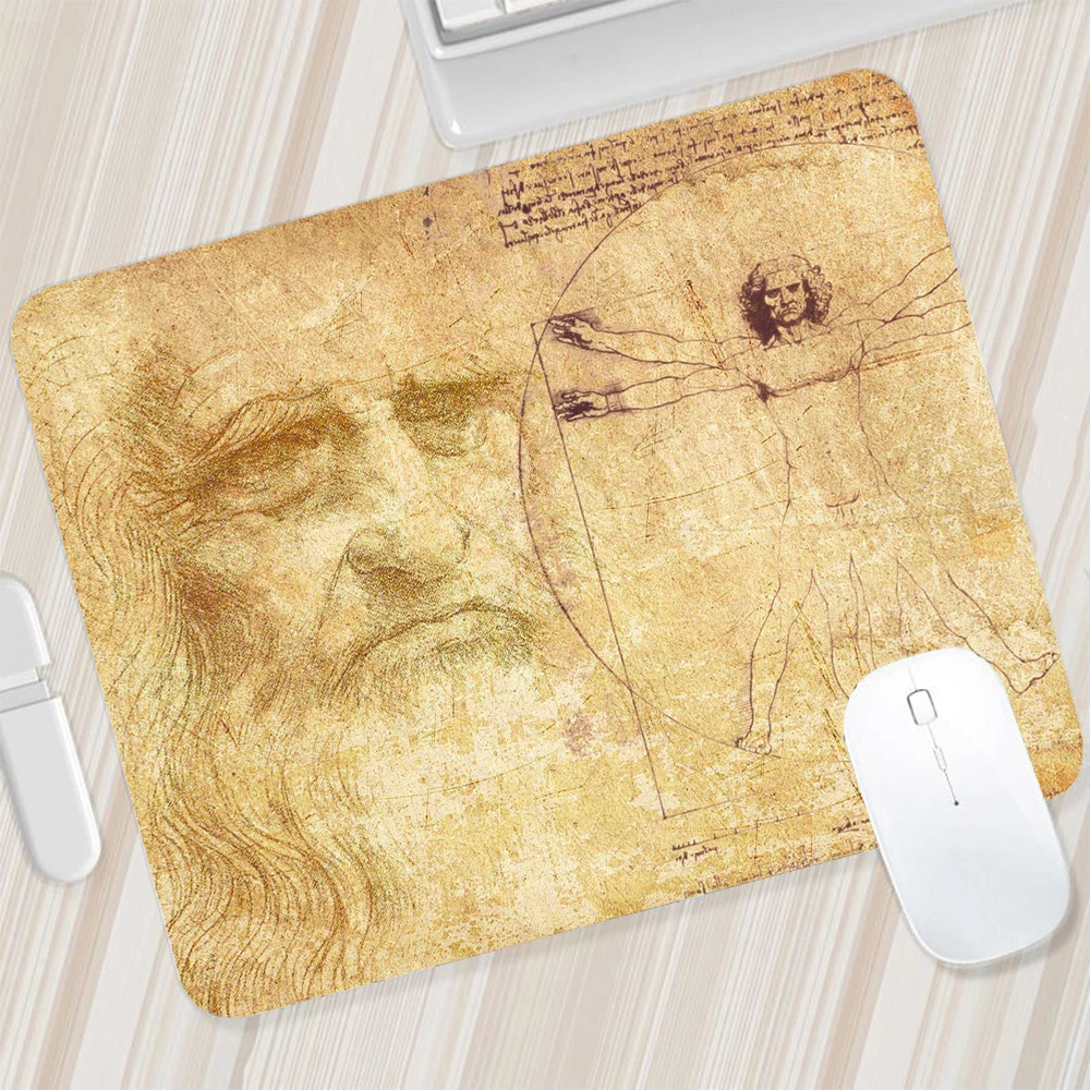 Leonardo Da Vinci Art Small Mouse Pad Gaming Mousepad Pc Gamer Mouse Mat Xxl Computer Office Pad Laptop Keyboard Mat Desk Pad