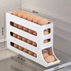 Sliding Egg Storage Container Convenient Automatic Rolling Holder Storage Box Fridge Kitchen Space Saver with Shockproof Design 6