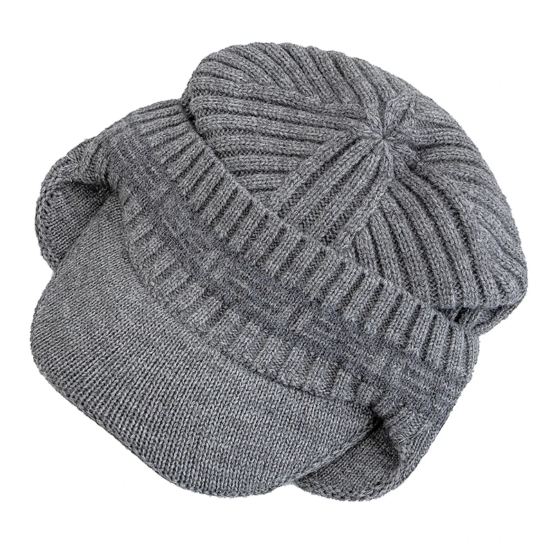 Hot Sale Plush Fur Lined Winter Hat With Earflap Fashion Beanie Hats Men Outdoor Keep Warm Cap Winter Hat Father Warm Gift