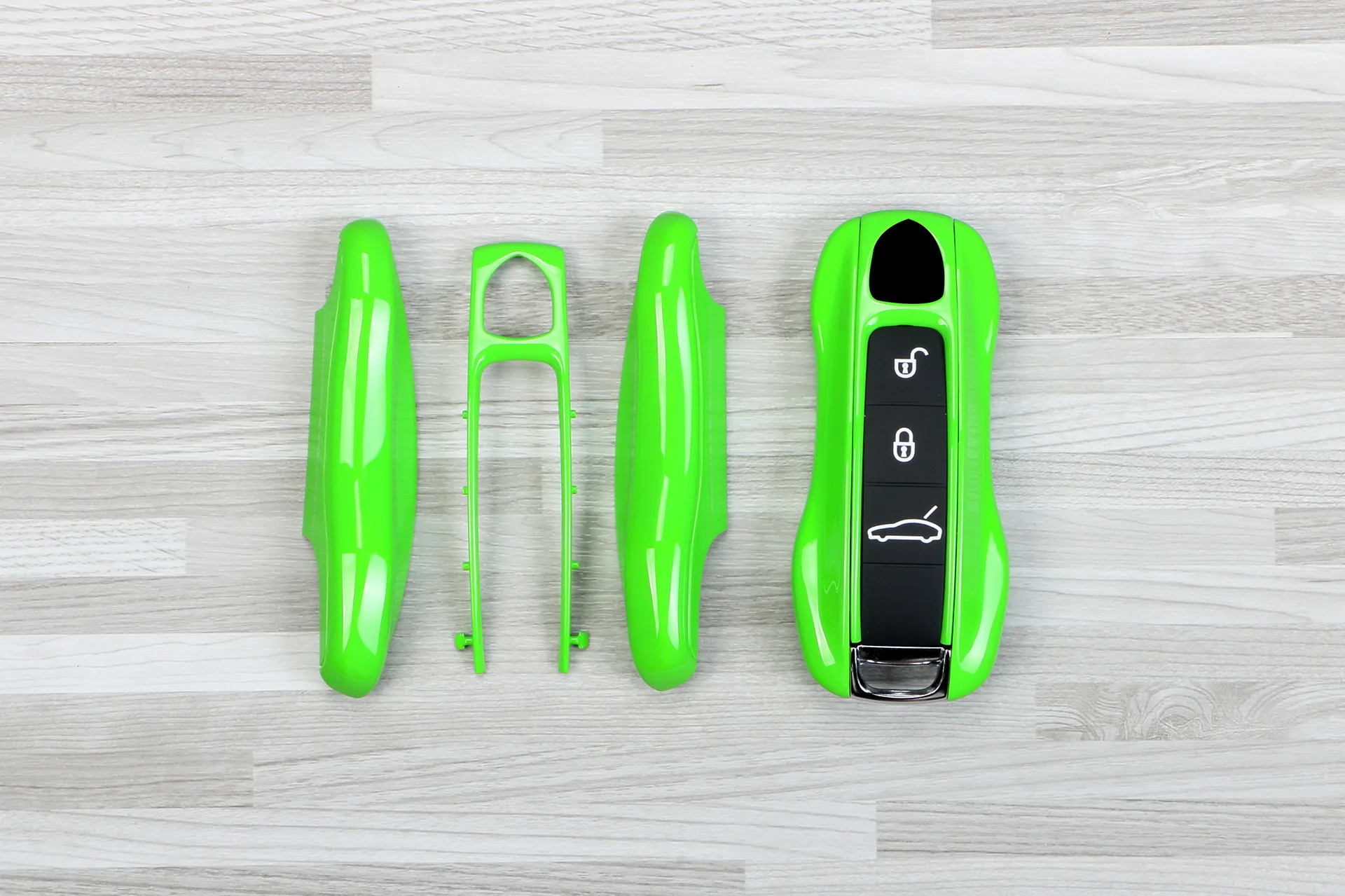 Original Auto Eidechse grün für Porsche Cayenne 911 970 981 991 Panamera Spyder Carrera Macan Boxster Cayman Key Case Cover Anhänger – Detail 6