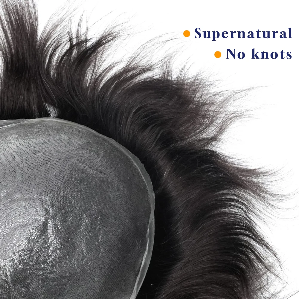 Os21 0.03-0.04mm NG Clearance Thin Skin Toupee Capillary Prothesis Hair Piece For Men Hair Replacement System V Loop Men Toupee 2