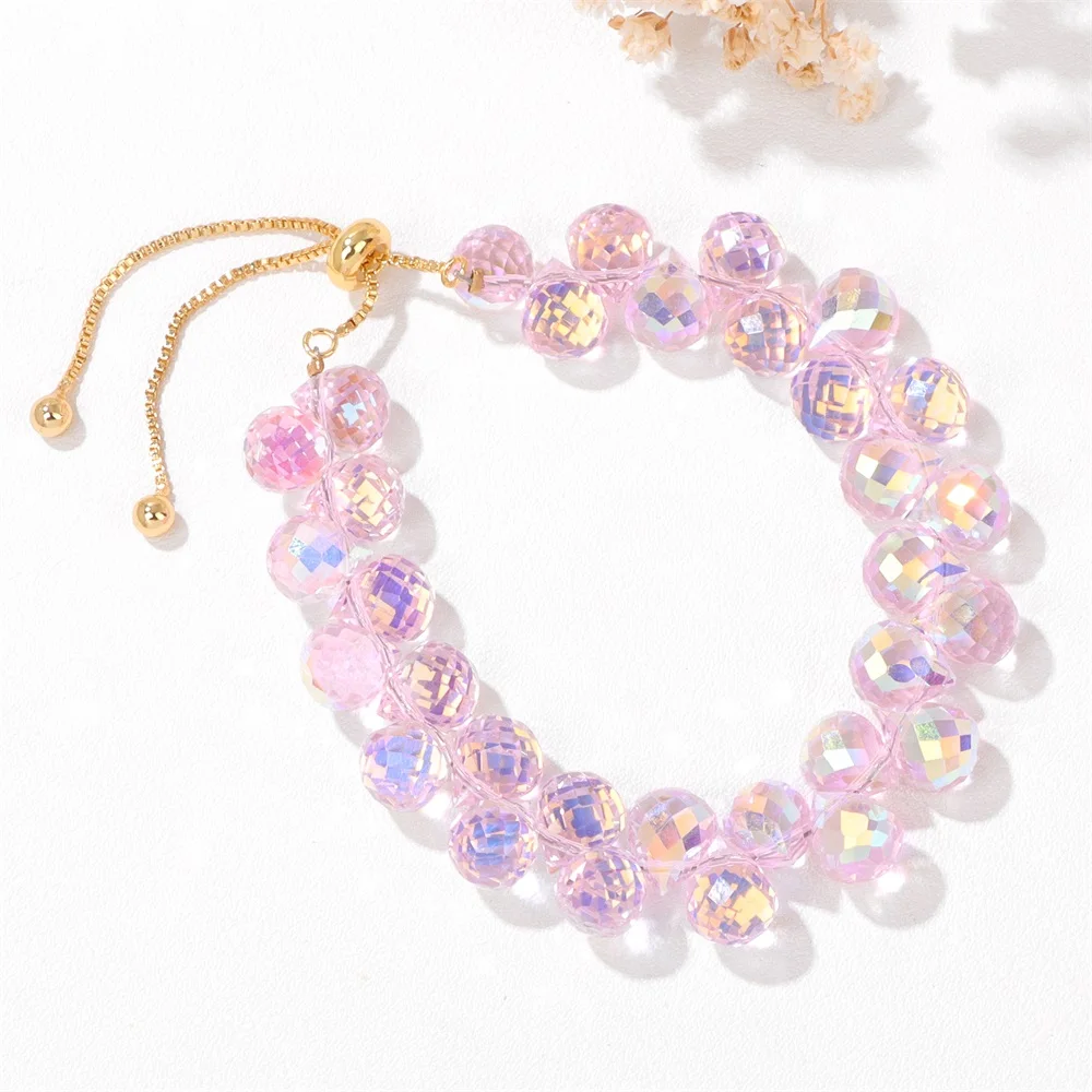 Set Di 8 Braccialetti Elasticizzati In Stile Bohémien Con Perline Di Cristallo E Acrilico - Multistrato E Impilabili - Gioielli Alla Moda Per Donne E Ragazze