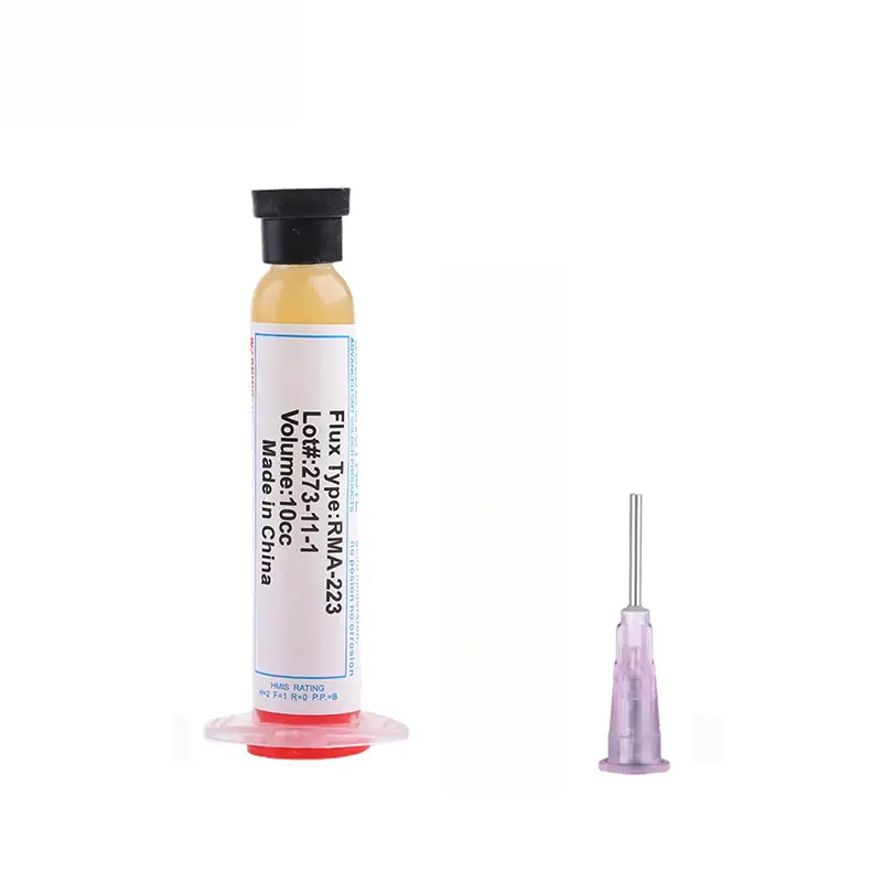 Syringe Solder Paste Flux with Plunger Needle Tip Easy Control No Waste No-Clean Soldering Flux For BGA PGA SM image 6