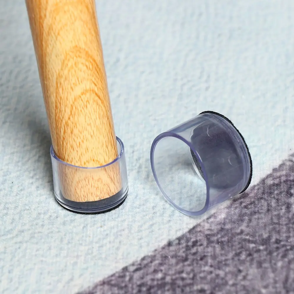 Set of 4 Transparent Non-Slip Floor Protector Pads