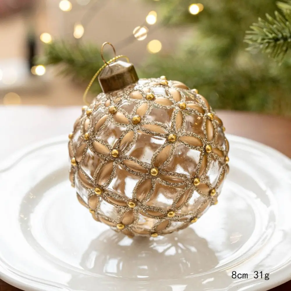 Fashion Glass Christmas Ball Set 8cm Suspensable Xmas Ornament Ball 6 Colors Christmas Tree Balls Party