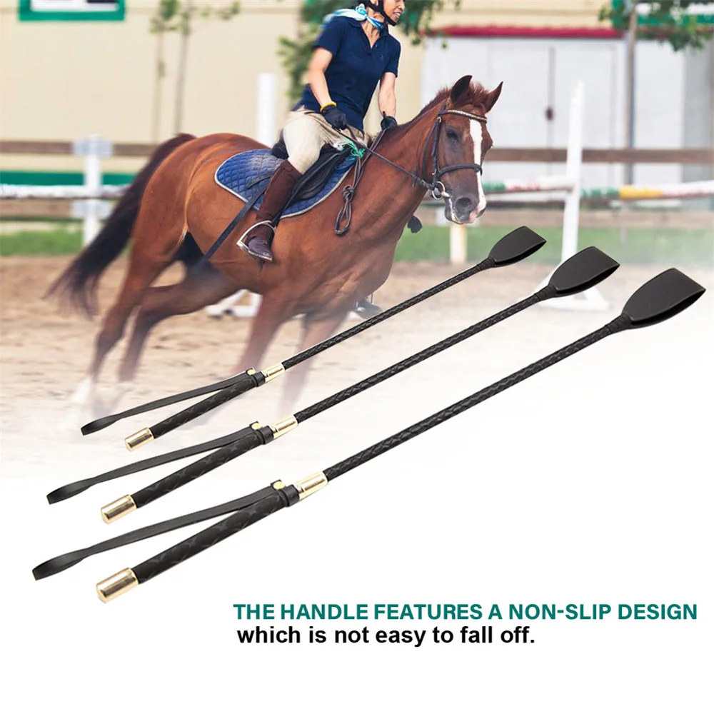 Equestrian Whip Riding Accessories Outdoor Portable Racing Riding Crop Equestrian Training PU Leather Lash Supplies Lightweight Horse Whip With Handle Durable