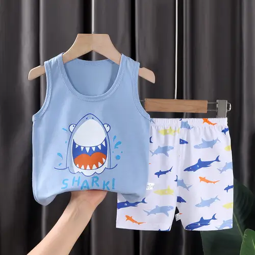 2PCS Children Sets Kids Clothes Vest Suit  Summer Children Clothing baby Cotton T-Shirts Shorts Tank Top  Boys Girls Sleeveless - Image 6