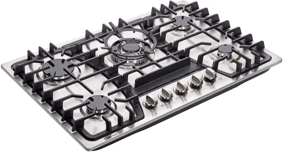 30 inch Dual Fuel Sealed 5 Burners Built-In Stainless Steel Hob DK257-A03 Gas Cooktop