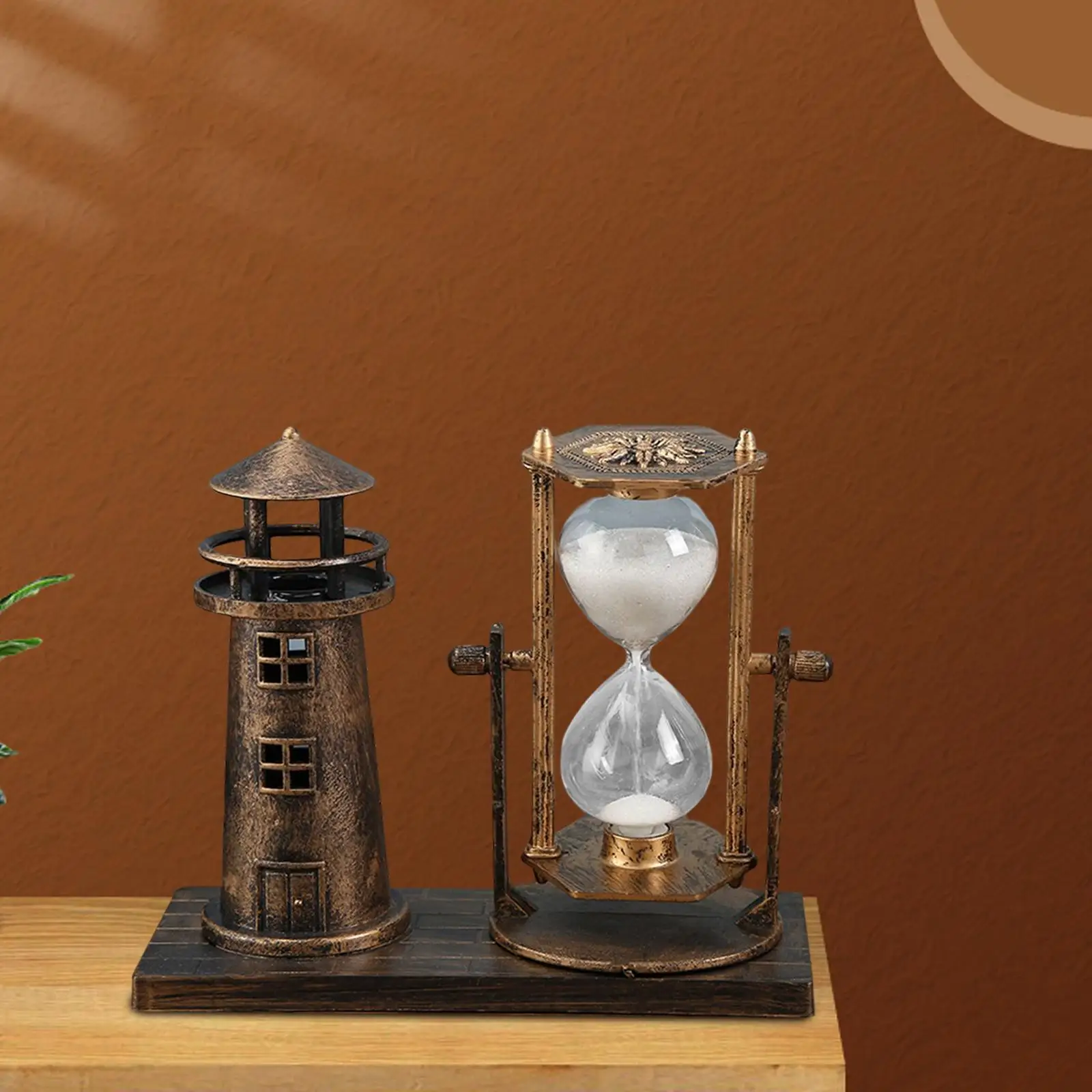 Decoração de ampulheta de farol, enfeite de mesa, escultura, torre de vigia para mesa, escritório, presente de inauguração