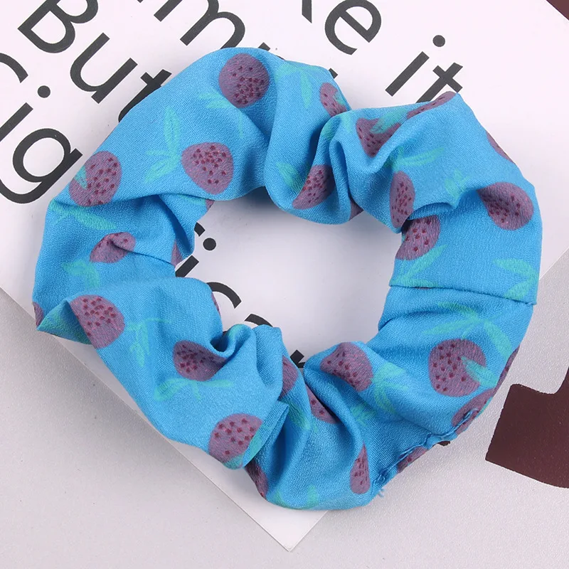 9/17PCS Großhandel Obst Druck Frauen Französisch Elastische Haarband Für Frauen Haar Krawatten Gummiband Haar Seil zubehör – Detail 12