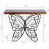 Console Table, 31'' Wood Top Metal Butterfly Accent Console and Entry Table,16"D x 41"W x 31"H 3