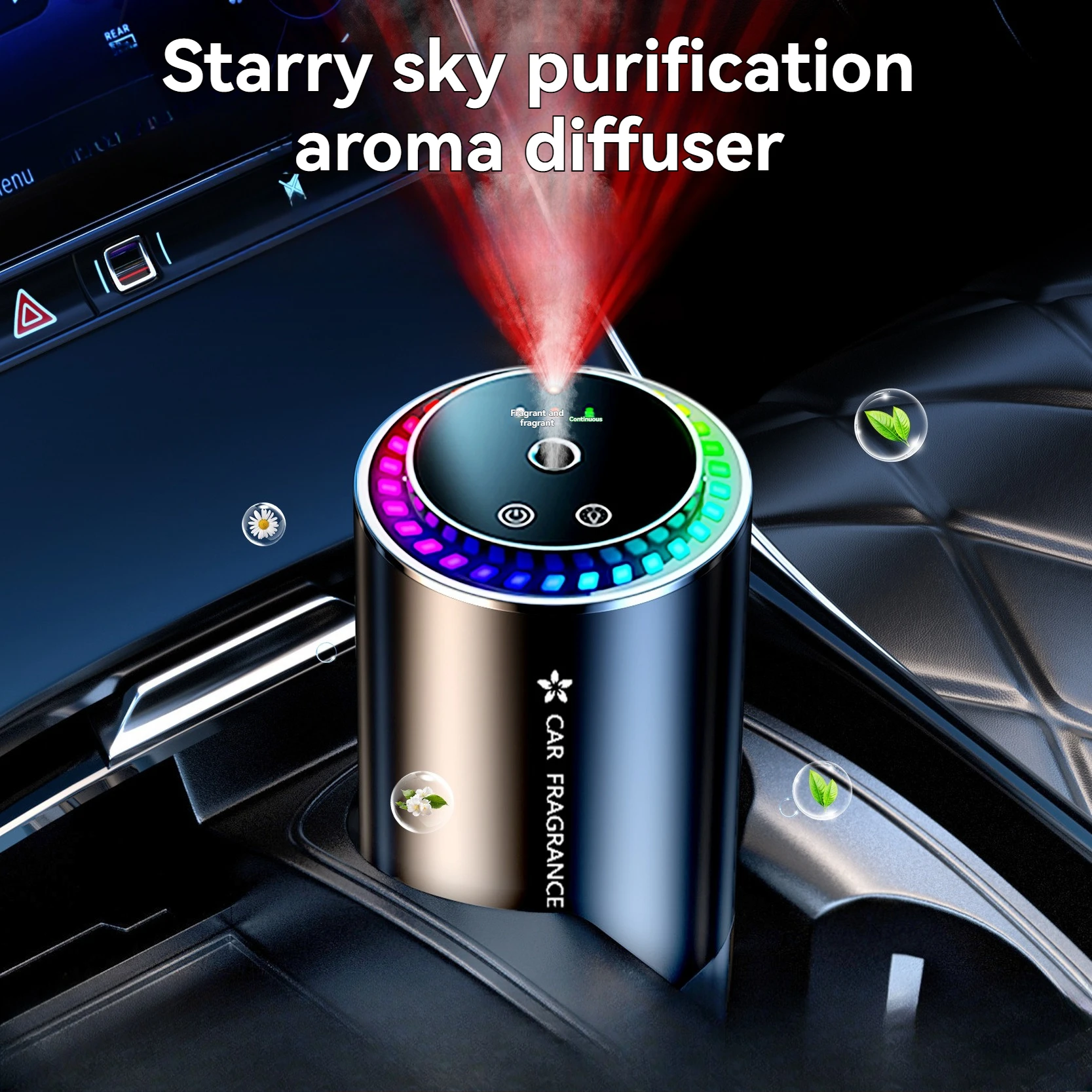 Car Perfume Aroma Diffuser Automatic Spray Deodorization Aroma Diffuser Colorful Atmosphere Light Car