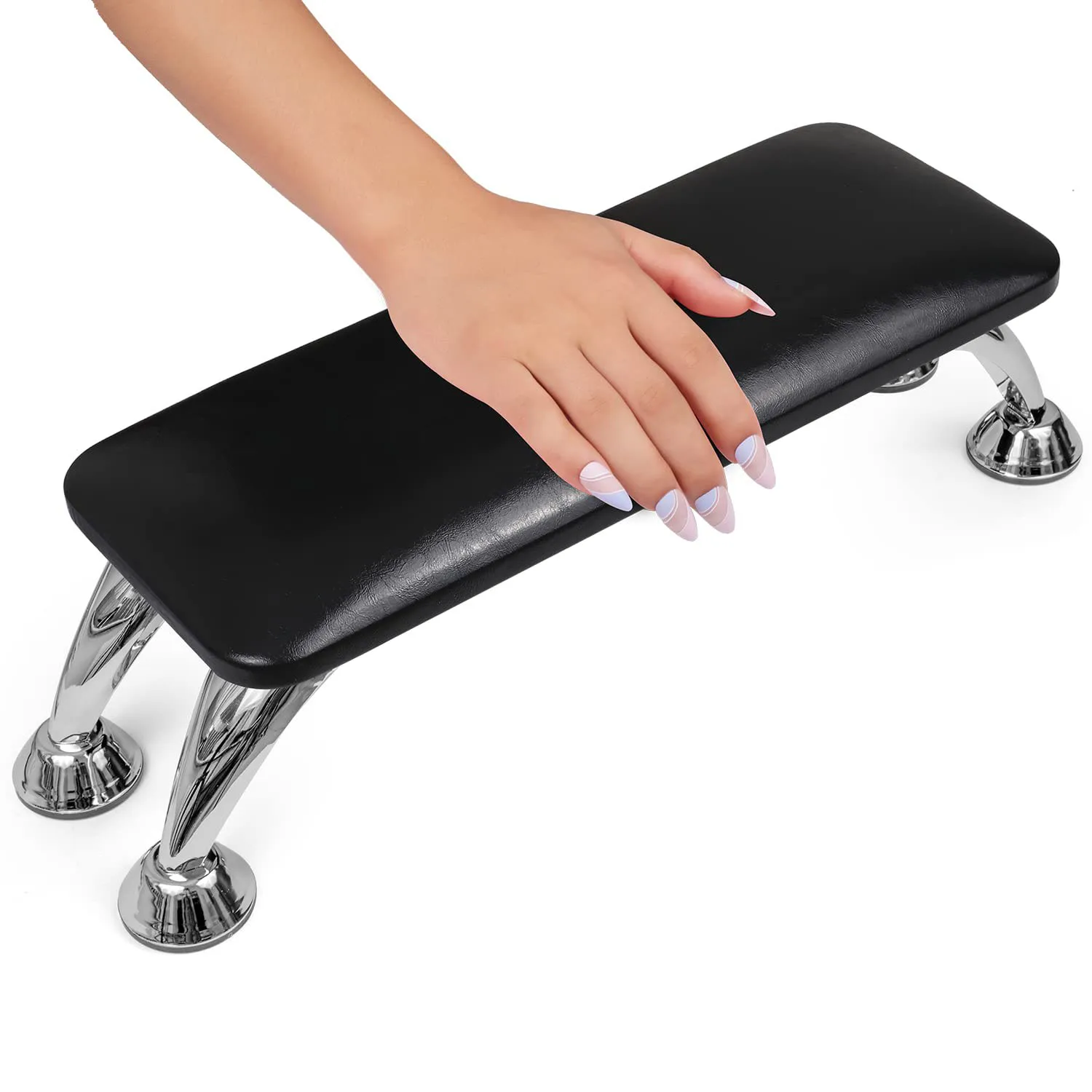  Nail Arm Rest for Acrylic Nail Hand Rest for Toenails Feet Rest  Nail Table Manicure Armrest Cushion Nail Feet Rest Pillow Microfiber  Leather Nail Stand for Nail Detachable Tech Use(Black) 