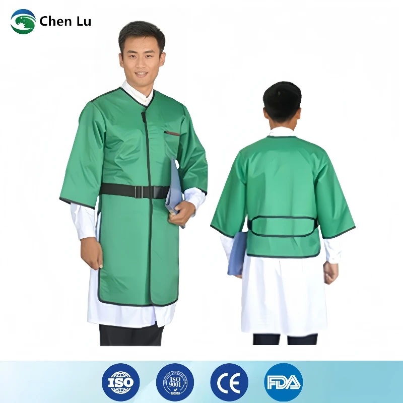 Radiological protection long sleeve lead overcoat x-ray gamma ray protective 0.35/0.5mmpb adjustable waist belt lead clothing