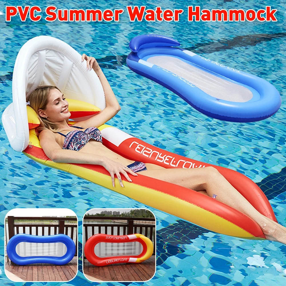 Inflatable Water Toys Inflatable Swim Ring Inflatable Float Hammock Swimming Pool Mattress Floating Water Mat Inflatable Women Air Mattress Water Hammock Swimming Ring Kid Big Float Toy Summer Party Swim Tube Chair Pool Floats Accessories