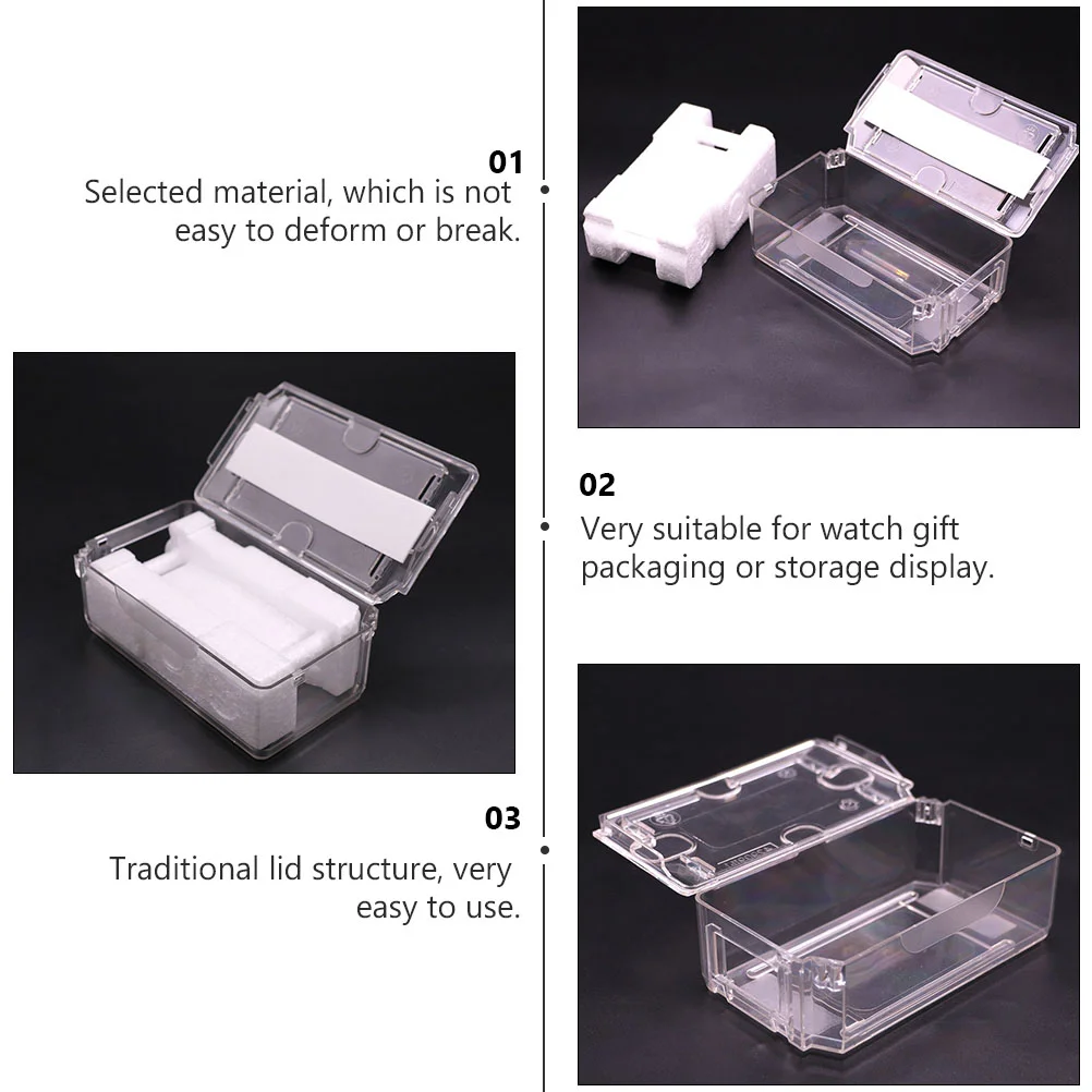 Transparent Watch Box Opener Tool under Cabinet Lights Clear Winder Ultra Organizer Storage Case Wallet Man for watch storage box,watch case opener tool