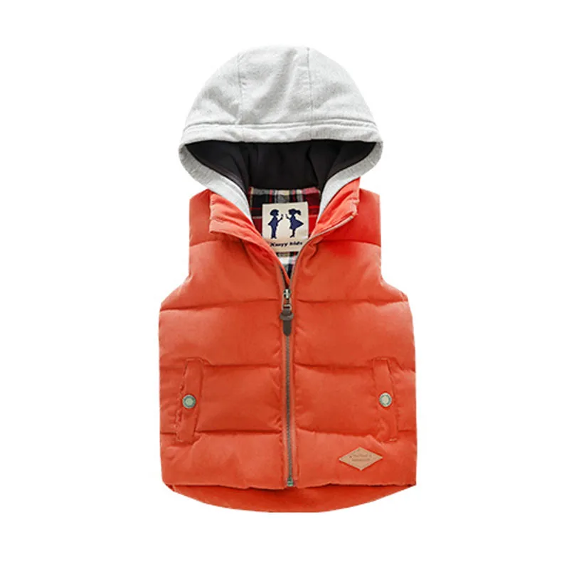 Thickened Boys Vests Baby Boys Hooded Vest Kids Outwear Waistcoat Hood Jacket coletes de inverno Child Sleeveless Jackets