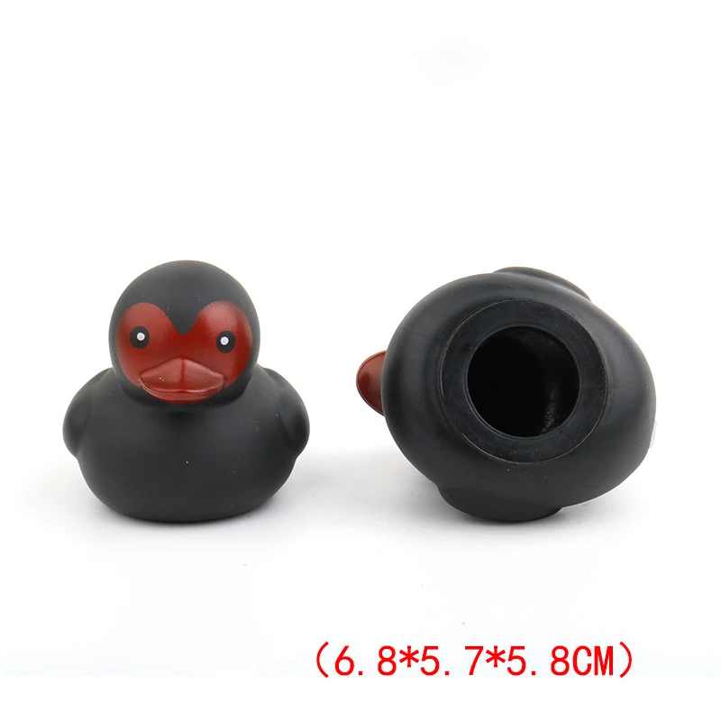 Luminous Black and Yellow Rubber Duck with Propeller and Strap for Motorcycles and Bicycles