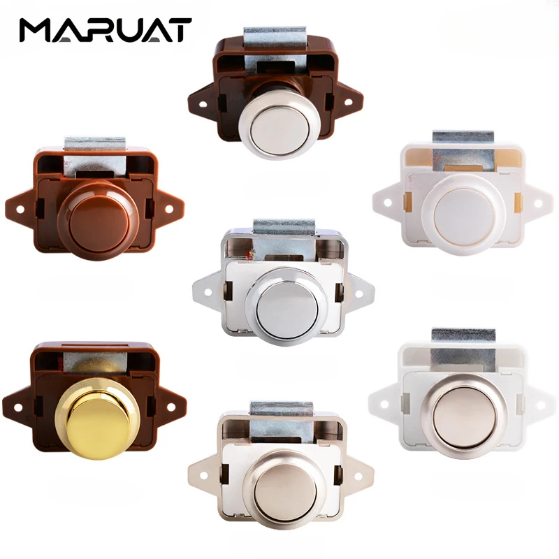 Cabinet Door Lock Drawer Lock Button Camper Car Push Lock Diameter 20/26mm RV Caravan Boat Travel Trailer Drawer Latch Keyless Cabinet Lock Furniture Hardware